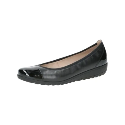 Image of CAPRICE Women&#039;s 9 22103 41 Ballet Flats Wedge Heel, Black Nappa Co, 4 UK