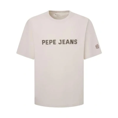 Image of Pepe Jeans Sutton TEE Print Tshirt, Men&#039;s, Size: XL, Ivory white