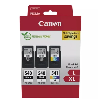 Image of Canon PG 540L Black Twin &amp; CL 541XL Colour Ink Cartridge Photo Paper Value Combo Pack 5224B015