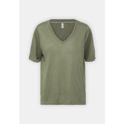 Image of ONLY Onlelise V NECK Basic Tshirt, Women&#039;s, Size: XL, Khaki