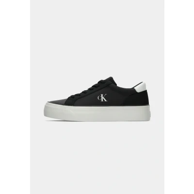 Image of Calvin Klein Women&#039;s Vulc Flatform Mg Nylon Mix Yw0yw01896 Low Top, Black Bright White, 7 UK