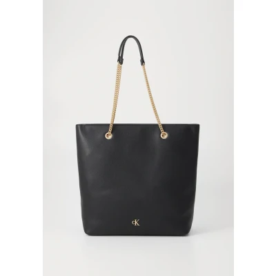 Image of Calvin Klein Jeans Minimal Monogram Chain Tote bag, Women&#039;s, Size: ONE, Black