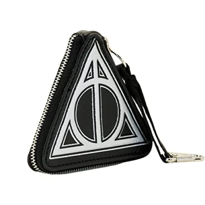 Image of Harry Potter Hallows Triangular Coin Purse, Black, 10 x 9 cm, One Size, Purse