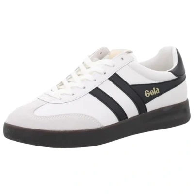 Image of Gola Trainers, Men&#039;s, Size: 8, White black dark gum Leather