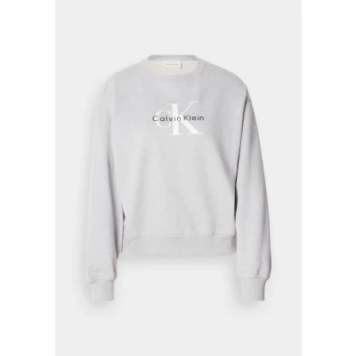 Image of Calvin Klein Jeans Monologo Sweatshirt, Women&#039;s, Size: XS, Heroic grey heather