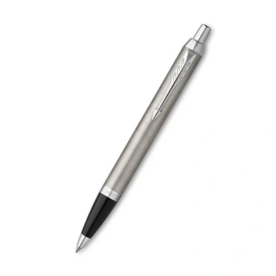 Image of PARKER IM Ballpoint Pen Stainless Steel with Chrome Trim Medium Point Blue Ink Refill Gift Box