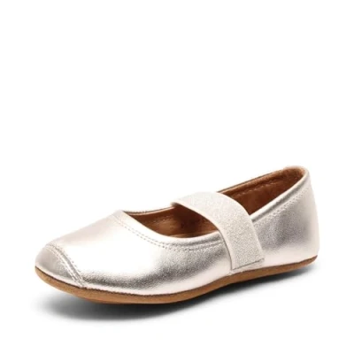 Image of Bisgaard Ballet Slippers for kids, Size: 2.5, Silver Leather