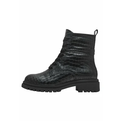 Image of Tamaris Damen Stiefelette Leder bequem; BLACK CROCO, EU 38