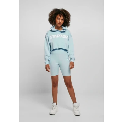 Image of Starter BLACK LABEL Women&#039;s Ladies Cropped Hoody Hooded Sweatshirt, Icewater Blue, L