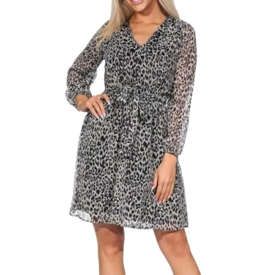 Image of ONLY Women&#039;s Onlcera 3/4 Short Dress Wvn Noos Mini Dress, Pumice Stone/Aop:leonora, XXL