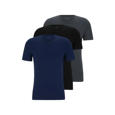 Image of BOSS Classic 3 PACK Undershirt, Men&#039;s, Size: Medium, Open blue