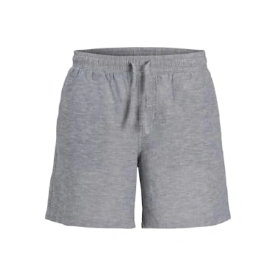 Image of JACK &amp; JONES Men&#039;s Jpstjaiden Jjsummer Linen Blend Short Sn, Faded Denim/Detail:melange, L