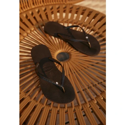 Image of Havaianas FLIP FLOP SLIM Crystal Swarovski II Pool shoes, Women&#039;s, Size: 7/7.5, Black Natural rubber