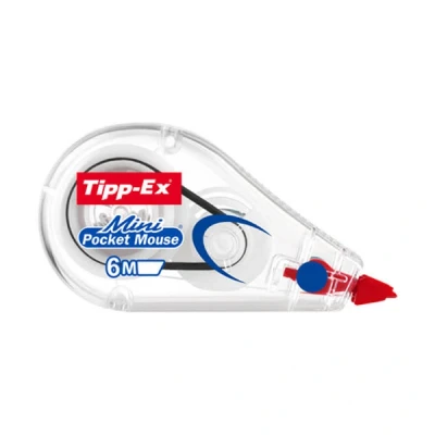 Image of Bic Tipp Ex Pocket Mini Mouse Correction Tapes, With 6M Long of Extra Tear Resistant Plastic Tape, Pack 2, White