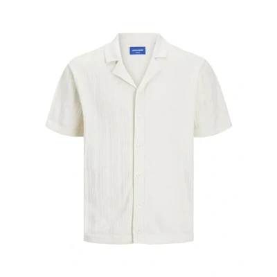Image of JACK &amp; JONES Men&#039;s Jorvalencia Structure Knit Ss Polo Sn Shirt, Sea Salt, M