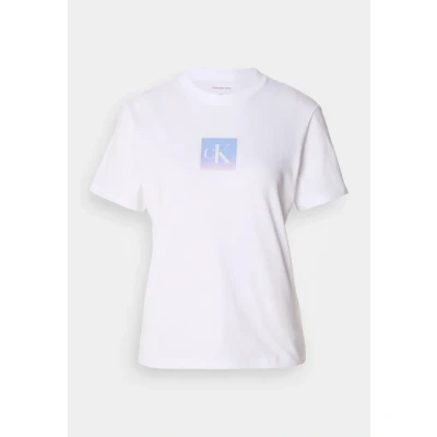 Image of Calvin Klein Jeans Classic FIT TEE Print Tshirt, Women&#039;s, Size: XS, Brilliant white
