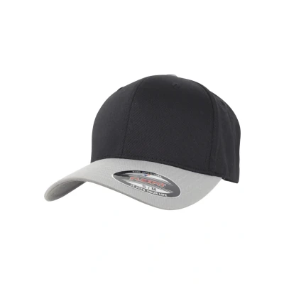 Image of Flexfit Wooly Combed 2TONE Cap, Size: SM, Black/silver