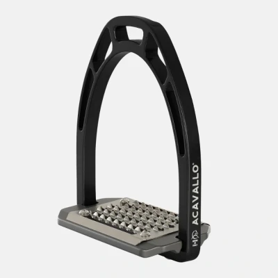 Image of Acavallo Arco Alupro Aluminium Stirrup Black Horse Stirrups Riding Equestrian