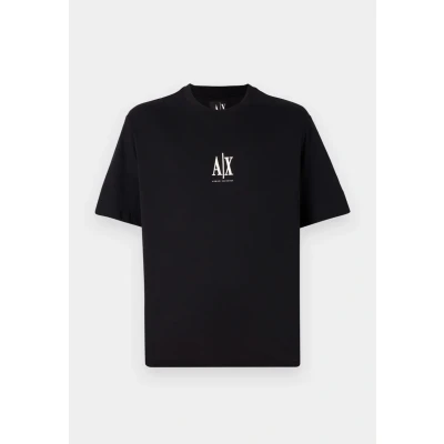 Image of Armani Exchange Men&#039;s Icon Project, Embroidered Logo T Shirt, Deep Navy, XS