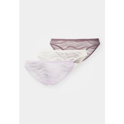 Image of Calvin Klein Underwear Sheer 3 PACK Briefs, Women&#039;s, Size: Small, Black plum/ivory/lilac sugar