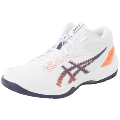 Image of Asics Geltask MT 4 Handball shoes, Men&#039;s, Size: 9, White/indigo fog Imitation leather/ textile