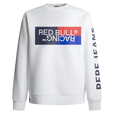 Image of Red Bull Racing x Pepe Jeans RBR Colour Block Graphic CREW Sweatshirt, Size: Medium, White