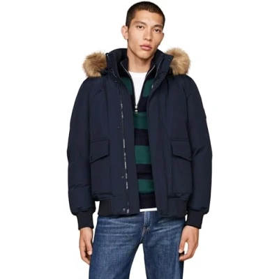 Image of Tommy Hilfiger Rockie Bomber Down jacket, Men&#039;s, Size: XXL, Desert sky