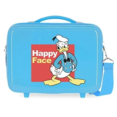 Image of Disney Mickey and Friends Adaptable Toiletry Bag Blue 29 x 21 15 cm Rigid ABS 9.14L 0.85 kg, Blue, 29x21x15 cms, Happy Face