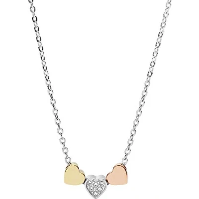 Image of Fossil Vintage Motifs Necklace silver/rose gold/goldcoloured, Women&#039;s, Size: One Size, Silver /rose gold /gold coloured