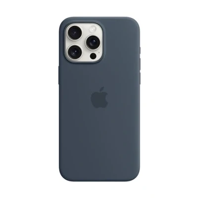 Image of Apple MagSafe Silicone Back Cover Blue iPhone 15 Pro Max