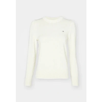 Image of GANT Classic Cneck Jumper, Women&#039;s, Size: Medium, Creme