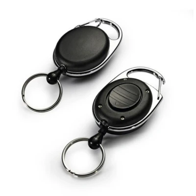 Image of Durable LED Secure Retractable Clip Badge Reel for ID and Keys Black Pack of 1 Perfect Keeping Important Securely Attached