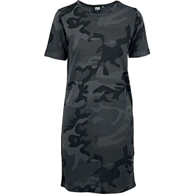 Image of Urban Classics Ladies CAMO TEE Dress Jersey dress, Women&#039;s, Size: XS, Dark green
