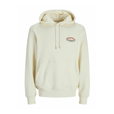 Image of Jack &amp; Jones Gedruckt Hoodie, Men&#039;s, Size: Medium, Antique white