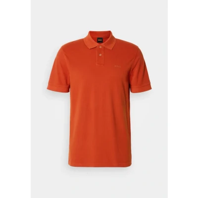 Image of BOSS Men&#039;s Prime Cotton Pique Polo Shirt with Logo Print, 842open orange, S
