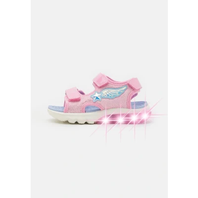 Image of Geox Ciberdron Sandals for kids, Size: 7.5K, Pink/light sky Imitation leather/ textile