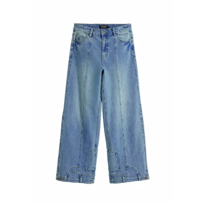 Image of Desigual WITH Inverted Effect Loose Jeans, Women&#039;s, Size: 6, Blue
