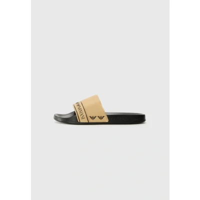 Image of EA7 Emporio Armani Water Sports Unisex Pool slides, Size: 3.5, Black/gold Synthetics