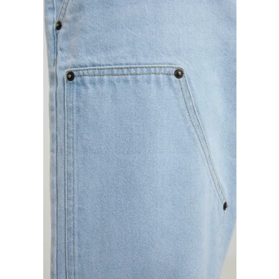 Image of Urban Classics OPEN EDGE TWO KNEE Denim shorts, Men&#039;s, Size: W36, New light blue washed