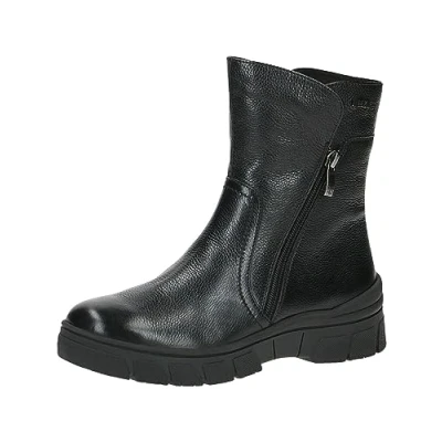 Image of CAPRICE Damen Winterstiefel ohne Absatz aus Leder Wasserabweisend, Schwarz (Black Nappa), 37 EU