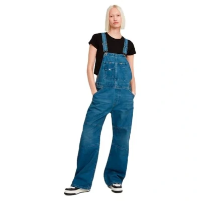 Image of G STAR Bowey Carpenter Loose Overall Dungarees, Women&#039;s, Size: Large, Faded indigo