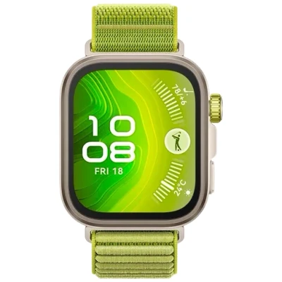Image of Huawei Watch Fit 4 Pro Gold (Green Nylon Strap)
