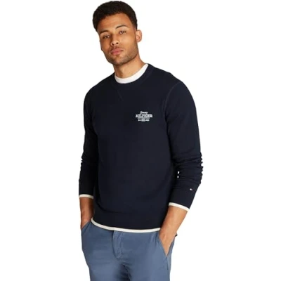 Image of Tommy Hilfiger Graphic CREW Jumper, Men&#039;s, Size: Medium, Desert sky
