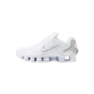 Image of Nike Sportswear SHOX TL Trainers, Men&#039;s, Size: 6.5, White/metallic silver/max orange Synthetics/textile