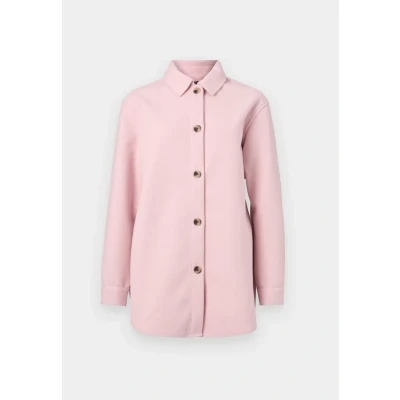 Image of Pieces Pcdusa Shacket Short coat, Women&#039;s, Size: Small, Roseate spoonbill