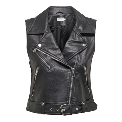 Image of ONLY VERA Waistcoat, Women&#039;s, Size: Large, Black