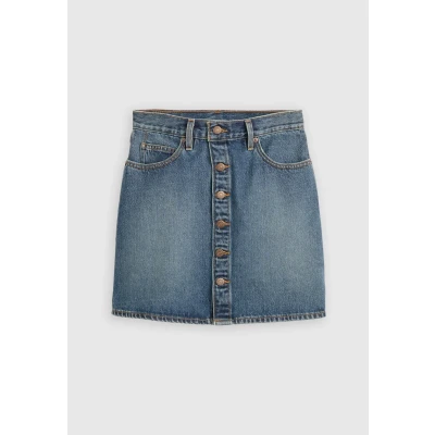Image of Levi&#039;s Retro Button Front Skirt Denim skirt, Women&#039;s, Size: 24, Eight track
