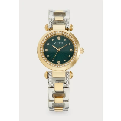 Image of Guess Ginger Watch twotone, Women&#039;s, Size: One Size, Two tone