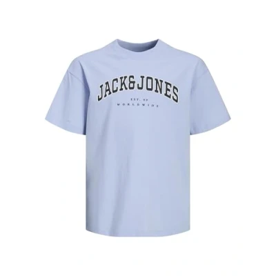 Image of Jack &amp; Jones Junior Jjecaleb Varsity TEE O NECK Print Tshirt for kids, Size: 8y, Blue