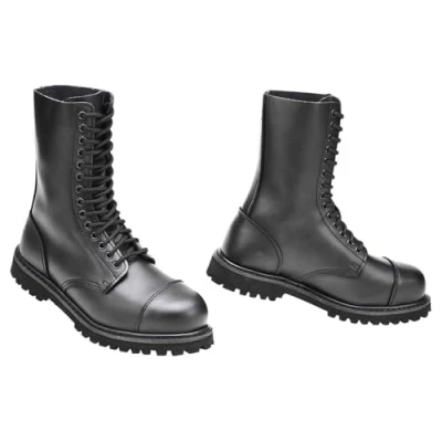 Image of Brandit Eyelet Laceup ankle boots, Men&#039;s, Size: 5, Black Leather